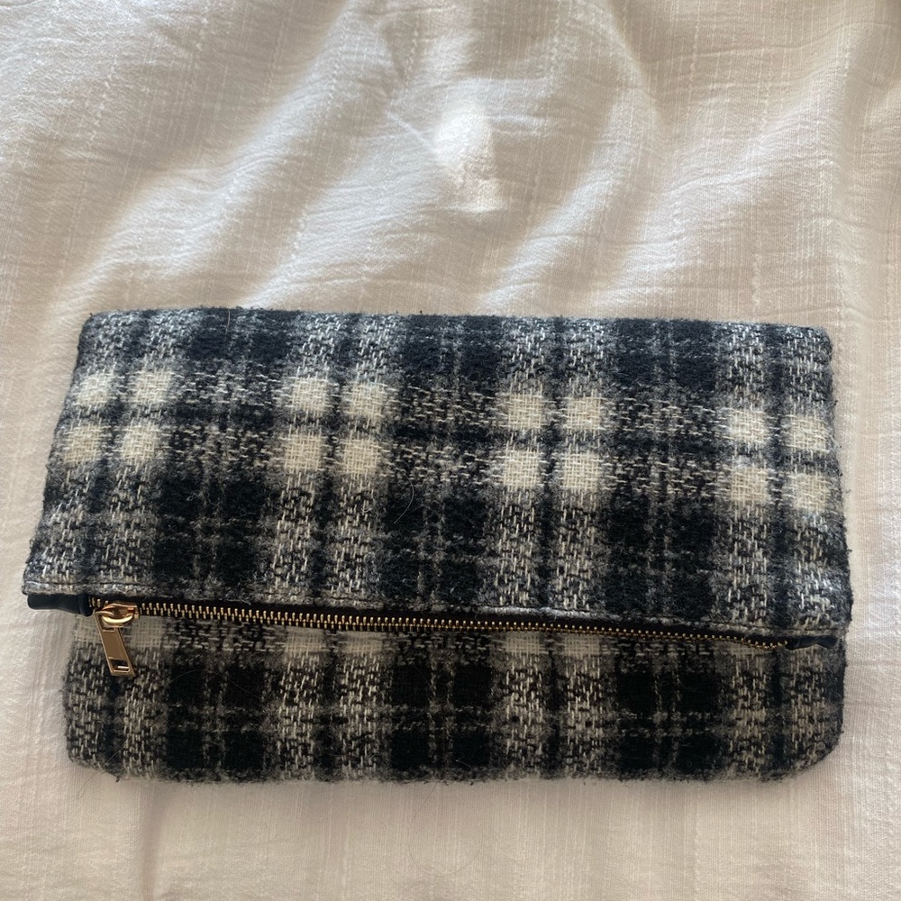Plaid clutch bag